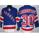nhl new york rangers #30 lundqvist blue