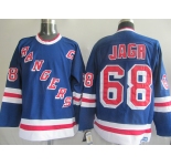 nhl new york rangers #68 jagr blue