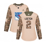 Women Adidas New York Rangers #2 Brian Leetch Authentic Camo Veterans Day Practice NHL Jersey