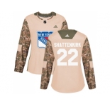 Women Adidas New York Rangers #22 Kevin Shattenkirk Camo Authentic 2017 Veterans Day Stitched NHL Jersey