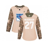 Women Adidas New York Rangers #27 Ryan McDonagh Camo Authentic 2017 Veterans Day Stitched NHL Jersey