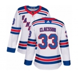 Women Adidas New York Rangers #33 Fredrik Claesson Authentic White Away NHL Jersey