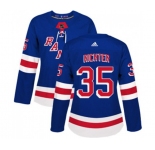 Women Adidas New York Rangers #35 Mike Richter Premier Royal Blue Home NHL Jersey