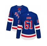 Women Adidas New York Rangers #61 Rick Nash Royal Blue Home Authentic Stitched NHL Jersey
