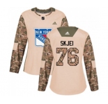 Women Adidas New York Rangers #76 Brady Skjei Authentic Camo Veterans Day Practice NHL Jersey