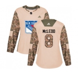Women Adidas New York Rangers #8 Cody McLeod Authentic Camo Veterans Day Practice NHL Jersey