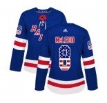 Women Adidas New York Rangers #8 Cody McLeod Authentic Royal Blue USA Flag Fashion NHL Jersey