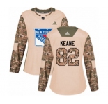 Women Adidas New York Rangers #82 Joey Keane Authentic Camo Veterans Day Practice NHL Jersey