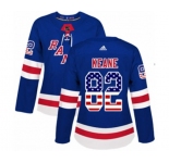 Women Adidas New York Rangers #82 Joey Keane Authentic Royal Blue USA Flag Fashion NHL Jersey