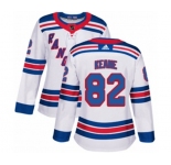 Women Adidas New York Rangers #82 Joey Keane Authentic White Away NHL Jersey