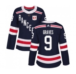 Women Adidas New York Rangers #9 Adam Graves Authentic Navy Blue 2018 Winter Classic NHL Jersey