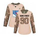 Women Adidas New York Rangers #90 Vladislav Namestnikov Authentic Camo Veterans Day Practice NHL Jersey
