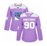 Women Adidas New York Rangers #90 Vladislav Namestnikov Authentic Purple Fights Cancer Practice NHL Jersey