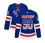 Women Adidas New York Rangers #90 Vladislav Namestnikov Authentic Royal Blue USA Flag Fashion NHL Jersey