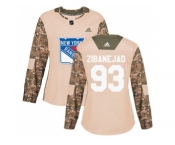 Women Adidas New York Rangers #93 Mika Zibanejad Camo Authentic 2017 Veterans Day Stitched NHL Jersey