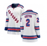 Women New York Rangers #2 Brian Leetch Fanatics Branded White Away Breakaway NHL Jersey
