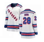 Women New York Rangers #28 Tie Domi Fanatics Branded White Away Breakaway NHL Jersey