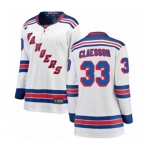 Women New York Rangers #33 Fredrik Claesson Fanatics Branded White Away Breakaway NHL Jersey