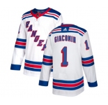 Women Reebok New York Rangers #1 Eddie Giacomin Authentic White Away NHL Jersey
