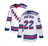 Women Reebok New York Rangers #22 Mike Gartner Authentic White Away NHL Jersey
