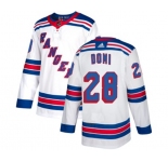 Women Reebok New York Rangers #28 Tie Domi Authentic White Away NHL Jersey
