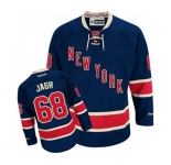 Women Reebok New York Rangers #68 Jaromir Jagr Authentic Navy Blue Third NHL Jersey