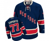 Women Reebok New York Rangers #77 Phil Esposito Authentic Navy Blue Third NHL Jersey