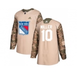 Youth Adidas New York Rangers #10 J.T. Miller Camo Authentic 2017 Veterans Day Stitched NHL Jersey