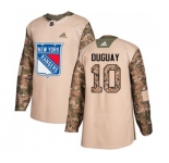Youth Adidas New York Rangers #10 Ron Duguay Authentic Camo Veterans Day Practice NHL Jersey