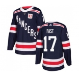 Youth Adidas New York Rangers #17 Jesper Fast Authentic Navy Blue 2018 Winter Classic NHL Jersey