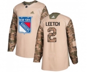 Youth Adidas New York Rangers #2 Brian Leetch Authentic Camo Veterans Day Practice NHL Jersey