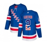 Youth Adidas New York Rangers #2 Brian Leetch Authentic Royal Blue USA Flag Fashion NHL Jersey