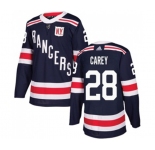 Youth Adidas New York Rangers #28 Paul Carey Authentic Navy Blue 2018 Winter Classic NHL Jersey