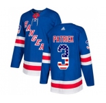 Youth Adidas New York Rangers #3 James Patrick Authentic Royal Blue USA Flag Fashion NHL Jersey