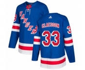 Youth Adidas New York Rangers #33 Fredrik Claesson Authentic Royal Blue Home NHL Jersey