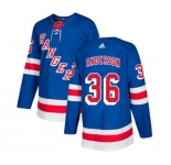 Youth Adidas New York Rangers #36 Glenn Anderson Premier Royal Blue Home NHL Jersey
