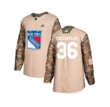 Youth Adidas New York Rangers #36 Mats Zuccarello Camo Authentic 2017 Veterans Day Stitched NHL Jersey