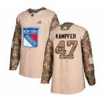 Youth Adidas New York Rangers #47 Steven Kampfer Authentic Camo Veterans Day Practice NHL Jersey