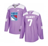 Youth Adidas New York Rangers #7 Rod Gilbert Authentic Purple Fights Cancer Practice NHL Jersey