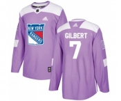Youth Adidas New York Rangers #7 Rod Gilbert Authentic Purple Fights Cancer Practice NHL Jersey
