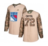 Youth Adidas New York Rangers #72 Filip Chytil Authentic Camo Veterans Day Practice NHL Jersey