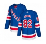 Youth Adidas New York Rangers #82 Joey Keane Authentic Royal Blue Home NHL Jersey