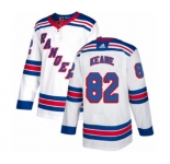 Youth Adidas New York Rangers #82 Joey Keane Authentic White Away NHL Jersey