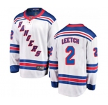 Youth New York Rangers #2 Brian Leetch Fanatics Branded White Away Breakaway NHL Jersey
