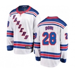 Youth New York Rangers #28 Tie Domi Fanatics Branded White Away Breakaway NHL Jersey