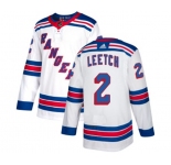 Youth Reebok New York Rangers #2 Brian Leetch Authentic White Away NHL Jersey