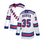 Youth Reebok New York Rangers #35 Mike Richter Authentic White Away NHL Jersey
