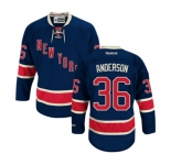 Youth Reebok New York Rangers #36 Glenn Anderson Authentic Navy Blue Third NHL Jersey
