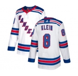 Youth Reebok New York Rangers #8 Kevin Klein Authentic White Away NHL Jersey