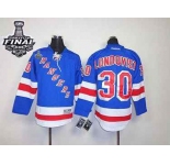 youth nhl jerseys new york rangers #30 lundqvist blue[2014 stanley cup]